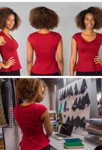 Betabrand Tops - Betabrand red work it top